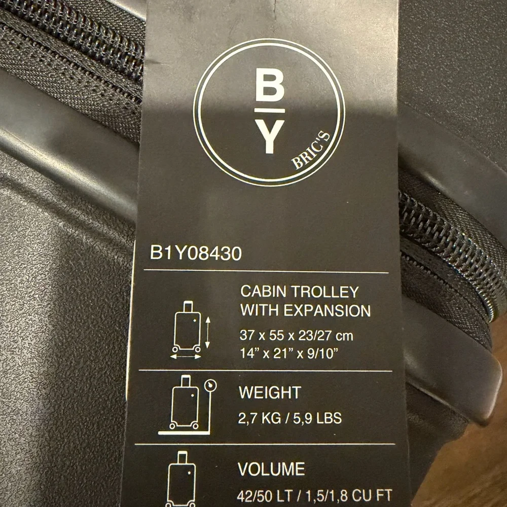 Bric's Black Hard-Shell Carry-On with Wave Detail - Picture 4 of 9